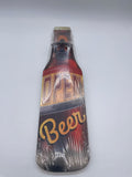 Wand-Flaschenöffner, Open Beer, Holz/Metall,  B10 x T40 cm