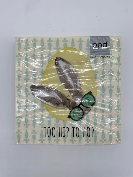Servietten, Papierservietten, 20 Stück, 33x33 cm, Ostern, Frühling „Too hip to hop“
