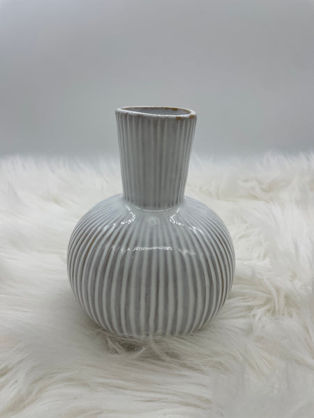 Vase, Vintage, weiss, Bauchvase, Keramik, Blumenvase