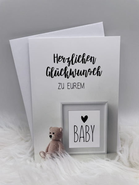 Papeterie, Karte, Babykarte inkl. Umschlag, Herzlichen Glückwunsch zu Eurem Baby, Grußkarte