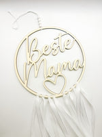 Hoop, Holzring, Muttertag, Holz, "Beste Mama", inkl. Bändern, Geschenk, Mutter, Mama
