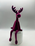 1x Kantenhocker Elch H30cm beflockt 30 x 12 x 10 cm - pink