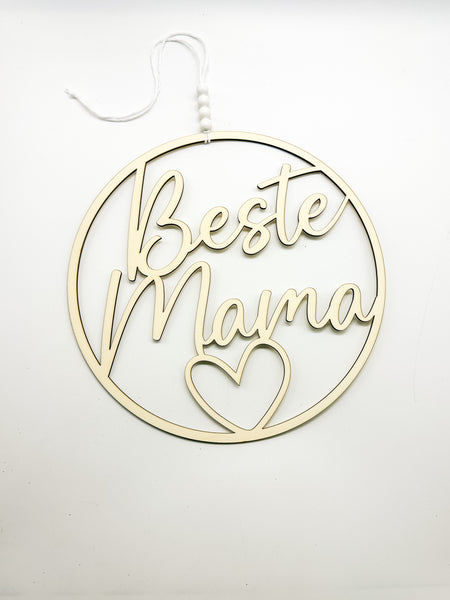 Hoop, Holzring, Muttertag, Holz, "Beste Mama", Geschenk, Mutter, Mama