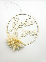 Hoop, Holzring, Muttertag, Holz, "Beste Oma", inkl. Trockenblumen, Dried Flowers, Geschenk, Mutter, Mama