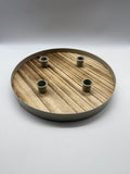 Adventskranz, Kerzenhalter, Holztablett, Holzring, Holz, D30, H3, Natur, Grau, Advent