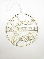 Hoop, Holzring, Muttertag, Holz, "Oma du bist die Beste", Geschenk, Mutter, Mama