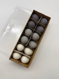 12 Hühnereier natur "Chalk", 3 Farben, H6cm, grau matt, mixc