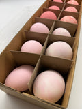 12 Gänseeier natur "Matt", 4 Farben, H8cm, verschiedene rosa Farbtöne, matt, mix
