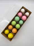 12 Stück, Gänseeier, Pastell bunt, Mix, Ostereier, leer, Osterdekoration