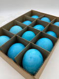 12 Stück, Gänseeier, hell blau, aquarrellig, Ostereier, leer, Osterdekoration