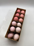 12 Gänseeier natur "Matt", 4 Farben, H8cm, verschiedene rosa Farbtöne, matt, mix