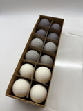 12 Gänseeier natur "Chalk", 3 Farben, H8cm, grau matt, mix