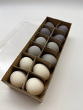 12 Hühnereier natur "Chalk", 3 Farben, H6cm, grau matt, mixc