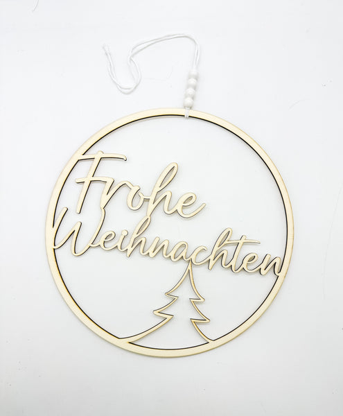 Hoop, Holzring, Advent, Holz, "Frohe Weihnachten", Geschenk, Weihnachten