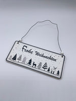 Schild, Hänger, Holz, Frohe Weihnachten, Advent, Weihnachten, Dekoration