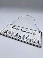 Schild, Hänger, Holz, Frohe Weihnachten, Advent, Weihnachten, Dekoration