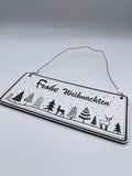 Schild, Hänger, Holz, Frohe Weihnachten, Advent, Weihnachten, Dekoration