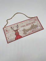 Deko, Schild, Blechschild, Beschriftung: "I feel betta with Lametta", Geschenk, Weihnachten