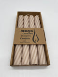 Gedrehte Kerzen, Stabkerzen, beige, 4er Set, Adventskerzen