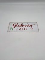 Deko, Schild, Blechschild, Beschriftung: "Glühweinzeit", Geschenk