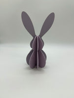 Holz Hase, Dekohase, hell violett, D10cm, H24cm, gefächert, Ostern, Osterhase