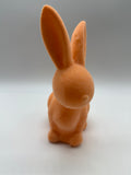 1x Hase, Hasenfigur, Ostern, geflockt, sitzend, 19cm, aprikot