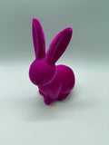 1x Hase, Hasenfigur, Ostern, geflockt, sitzend, 19cm, pink