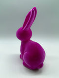 1x Hase, Hasenfigur, Ostern, geflockt, sitzend, 19cm, pink