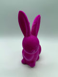 1x Hase, Hasenfigur, Ostern, geflockt, sitzend, 19cm, pink