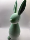 1x Hase, Hasenfigur, Ostern, geflockt, stehend, 48cm, Pastell mint