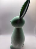 1x Hase, Hasenfigur, Ostern, geflockt, stehend, 48cm, Pastell mint