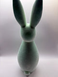 1x Hase, Hasenfigur, Ostern, geflockt, stehend, 48cm, Pastell mint