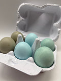 6 Stück, Hühnereier, blau, grün, mix, Ostereier, leer, Osterdekoration