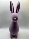 1x Hase, Hasenfigur, Ostern, geflockt, stehend, 48cm, hell lila
