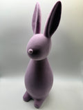 1x Hase, Hasenfigur, Ostern, geflockt, stehend, 48cm, hell lila