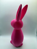 1x Hase, Hasenfigur, Ostern, geflockt, stehend, 48cm, rosa