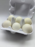 6 Stück, Hühnereier, weiss, Ostereier, leer, Osterdekoration