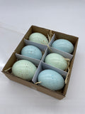 6 Stück, Hühnereier, Pastell, blau, mix, Ostereier, leer, Osterdekoration