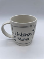 Tasse, Becher, Lieblingsmama, Porzellan, weiß, 9x9x7cm, Muttertag