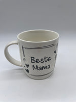 Tasse, Becher, Beste Mama, Porzellan, weiß, 9x9x7cm, Muttertag