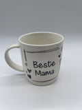 Tasse, Becher, Beste Mama, Porzellan, weiß, 9x9x7cm, Muttertag