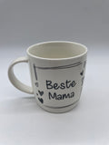 Tasse, Becher, Beste Mama, Porzellan, weiß, 9x9x7cm, Muttertag