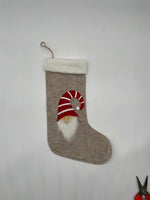 Nikolausstrumpf, Sockenhänger, taupe, Weihnachten, Advent