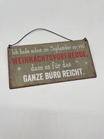 Schild Hänger, Weihnachtsvorfreude, Metall,  (B21cm/H10cm)