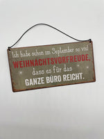 Schild Hänger, Weihnachtsvorfreude, Metall,  (B21cm/H10cm)