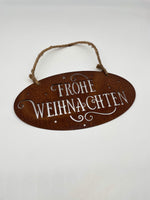 Rost, Hänger, Frohe Weihnachten, Metall, Braun (B/H/T) 38x20x1cm