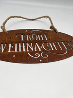 Rost, Hänger, Frohe Weihnachten, Metall, Braun (B/H/T) 38x20x1cm