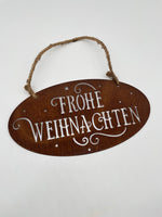 Rost, Hänger, Frohe Weihnachten, Metall, Braun (B/H/T) 38x20x1cm