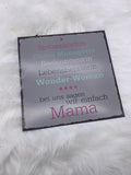 Deko, Schild, Mama, Grau, Geschenk, Muttertag, Blechschild