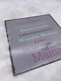 Deko, Schild, Mama, Grau, Geschenk, Muttertag, Blechschild